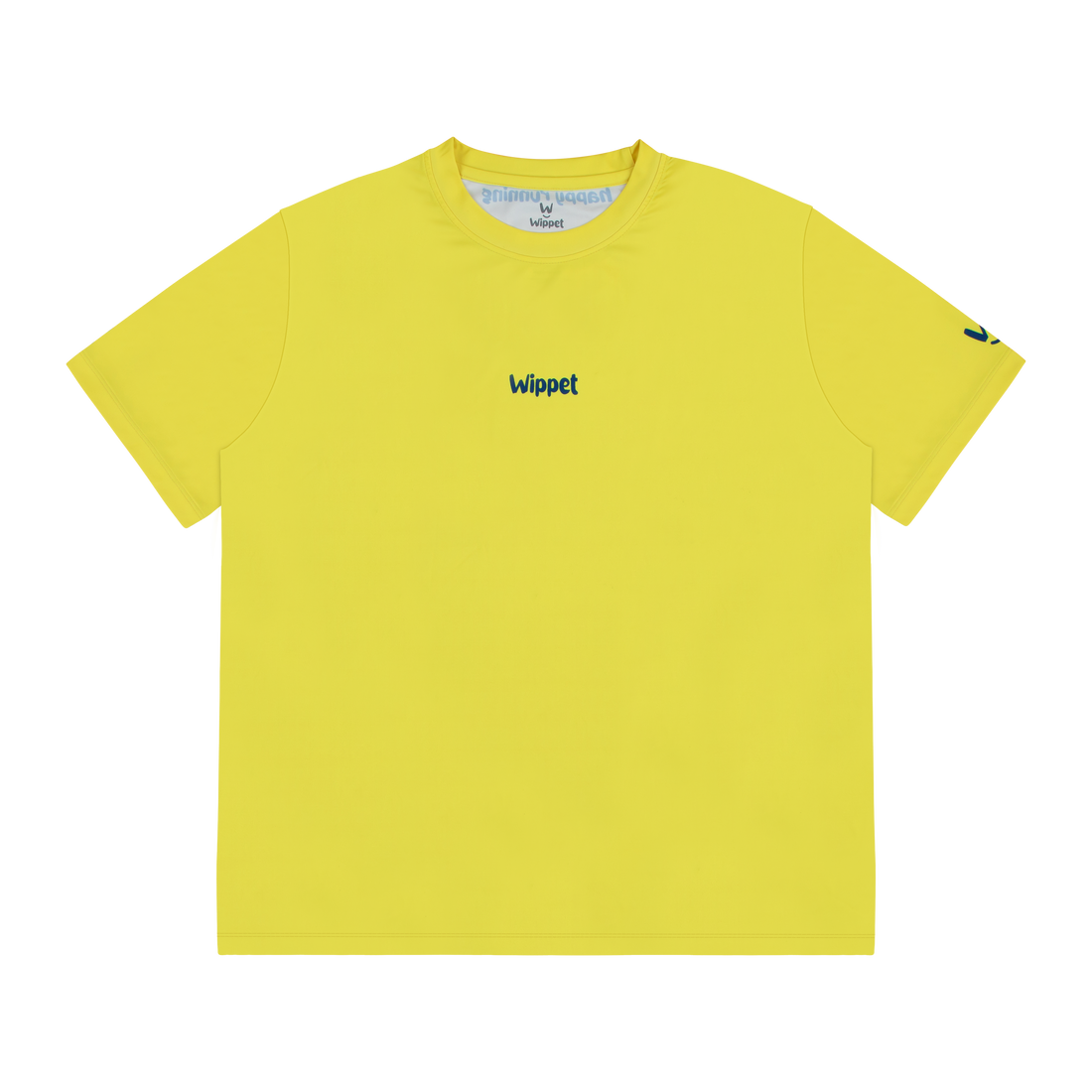Wippet Running Tee Blazing Yellow – Unisex ultra-light sweat-wicking, breathable running shirt with UPF50+ sun protection and eye catching colors and patterns