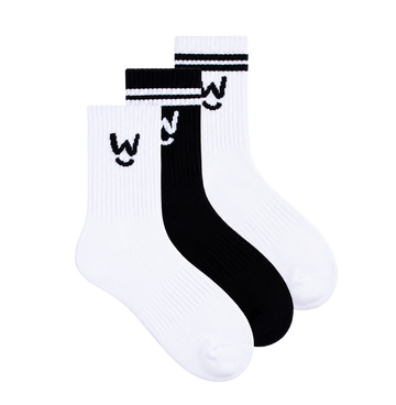 Wippet Comfy Running Crew Socks 3-Pack with Cushioned Heel and Toe — Crew-Length, Ribbed Support, Cushioned Athletic Cotton Running Socks