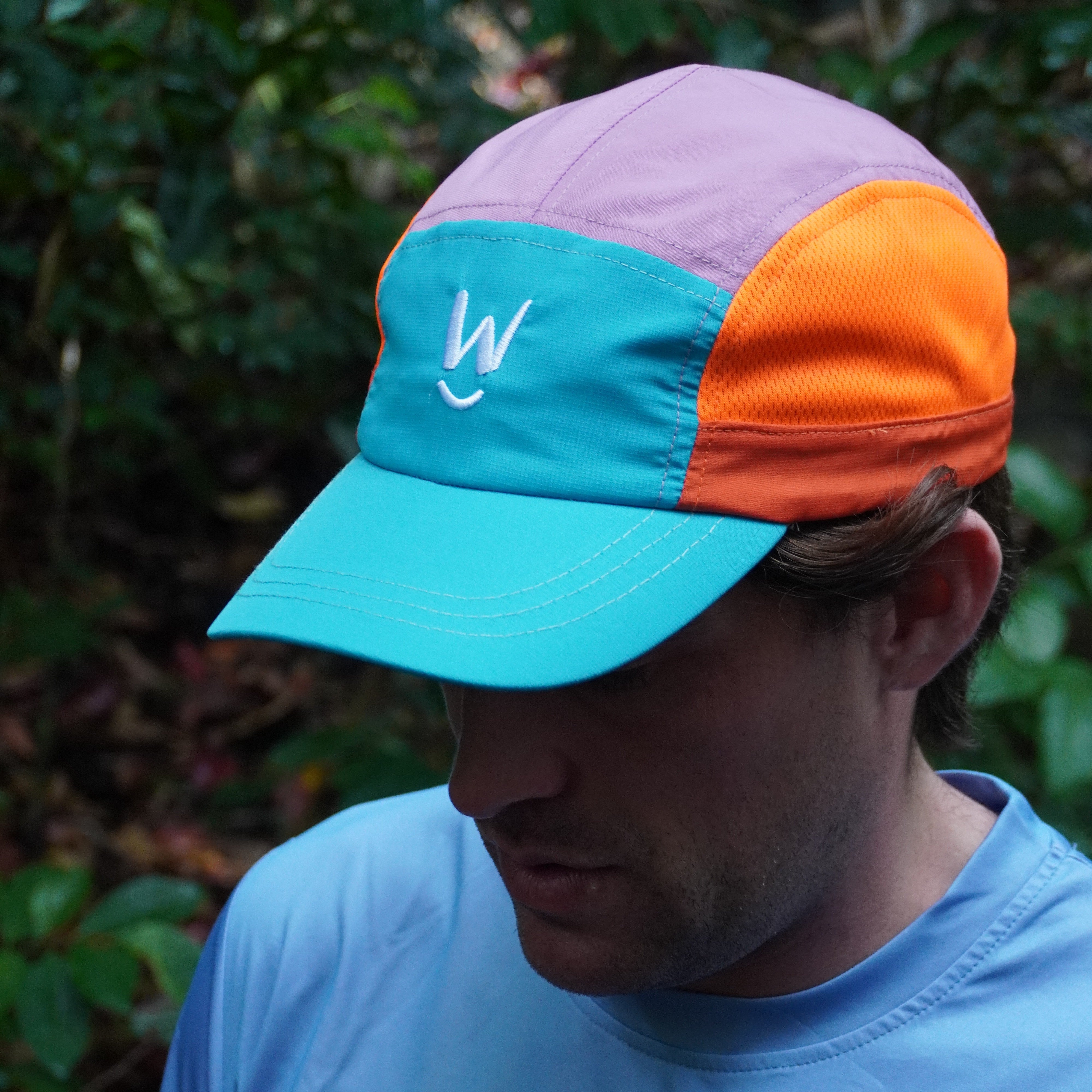 Dream Run Running Cap that is breathable, sweat wicking and protects from the sun worn running.