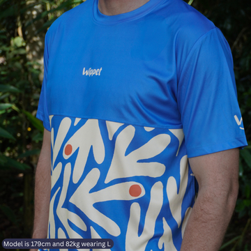 Wippet everyday Coconut Cool running shirt that is light, breathable, sun protection and bright and fun for running