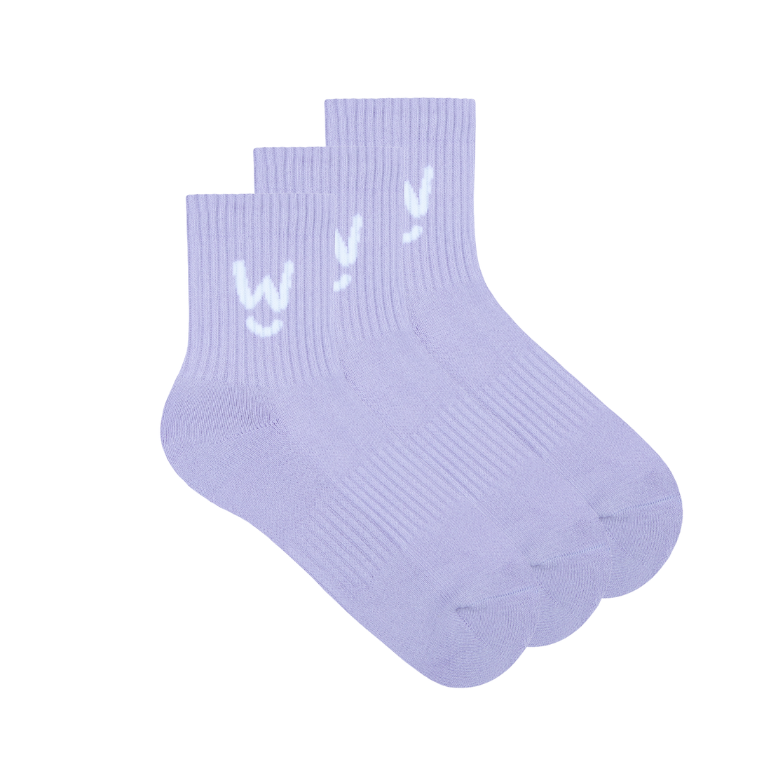 Wippet Purple Comfy Quarter Socks 3-Pack with Cushioned Heel and Toe — Quarter-Length, Ribbed Support, Cushioned Athletic Cotton Running Socks