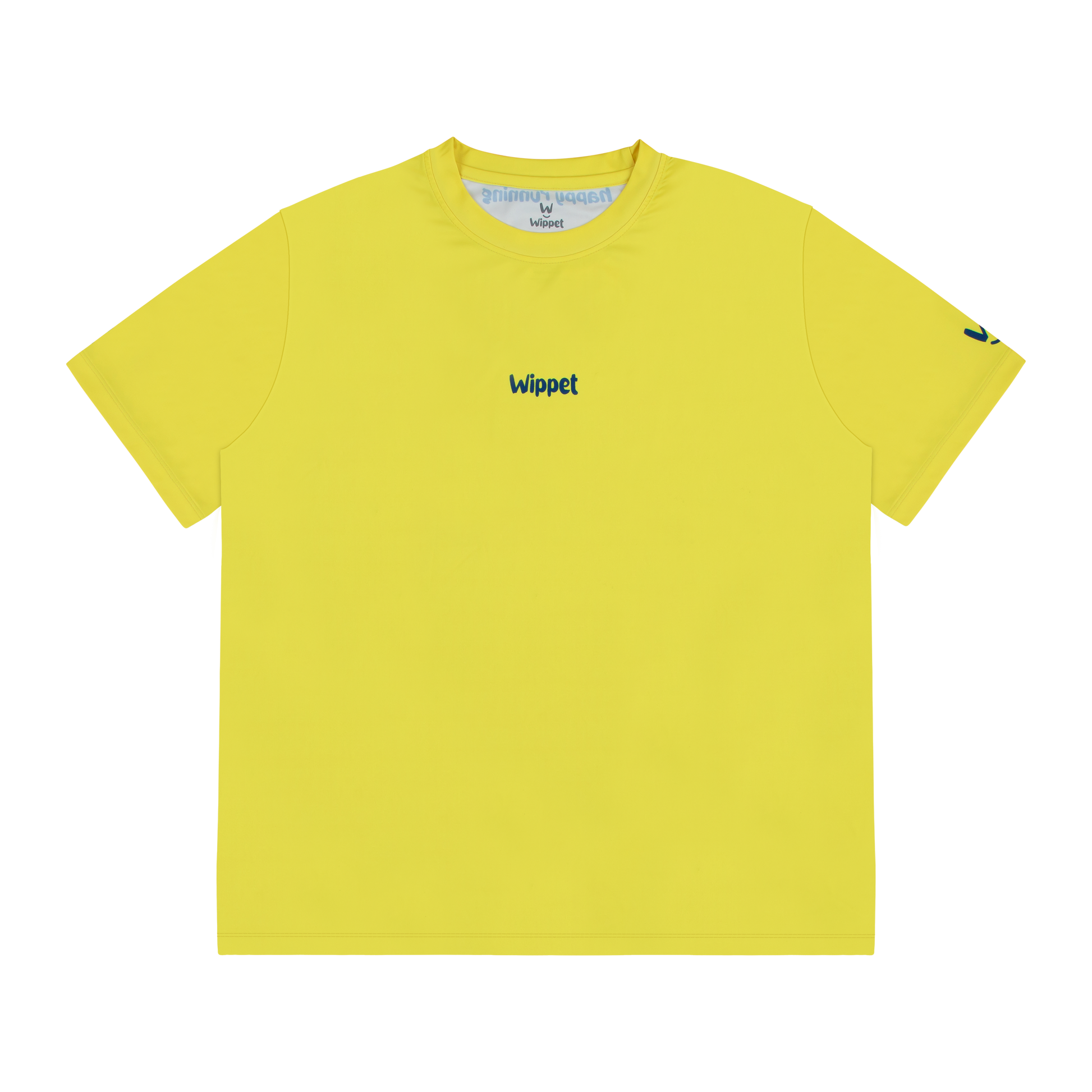 Wippet Running Tee Blazing Yellow – Unisex ultra-light sweat-wicking, breathable running shirt with UPF50+ sun protection and eye catching colors and patterns