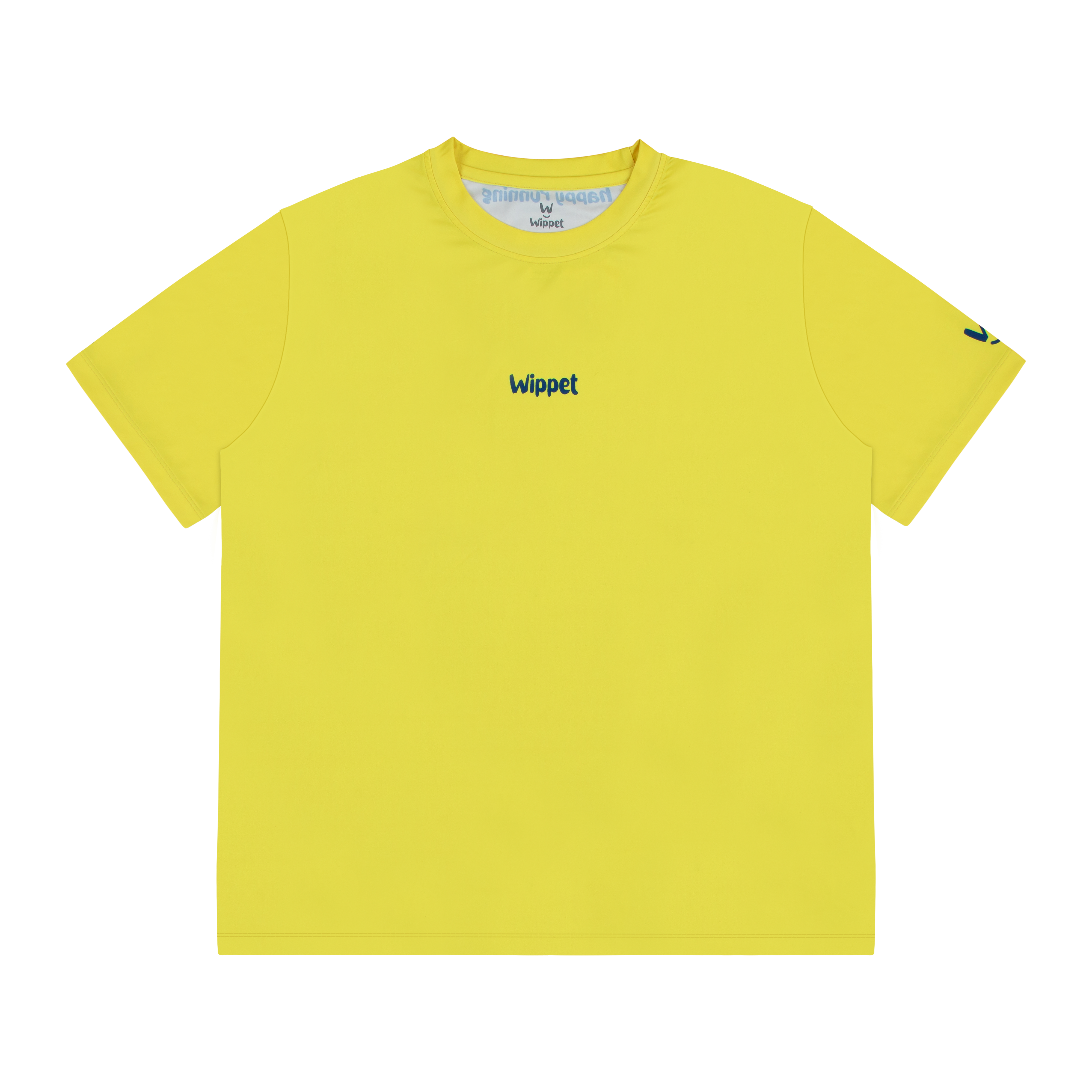 Wippet Running Tee Blazing Yellow – Unisex ultra-light sweat-wicking, breathable running shirt with UPF50+ sun protection and eye catching colors and patterns