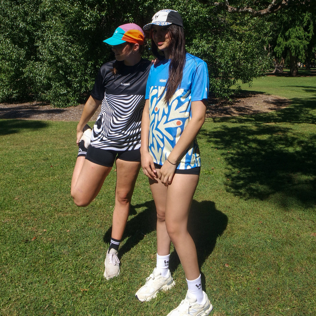 Women's Technical Running Tee by Wippet – UPF50+ sun protection, moisture-wicking & breathable fabric in fun original prints