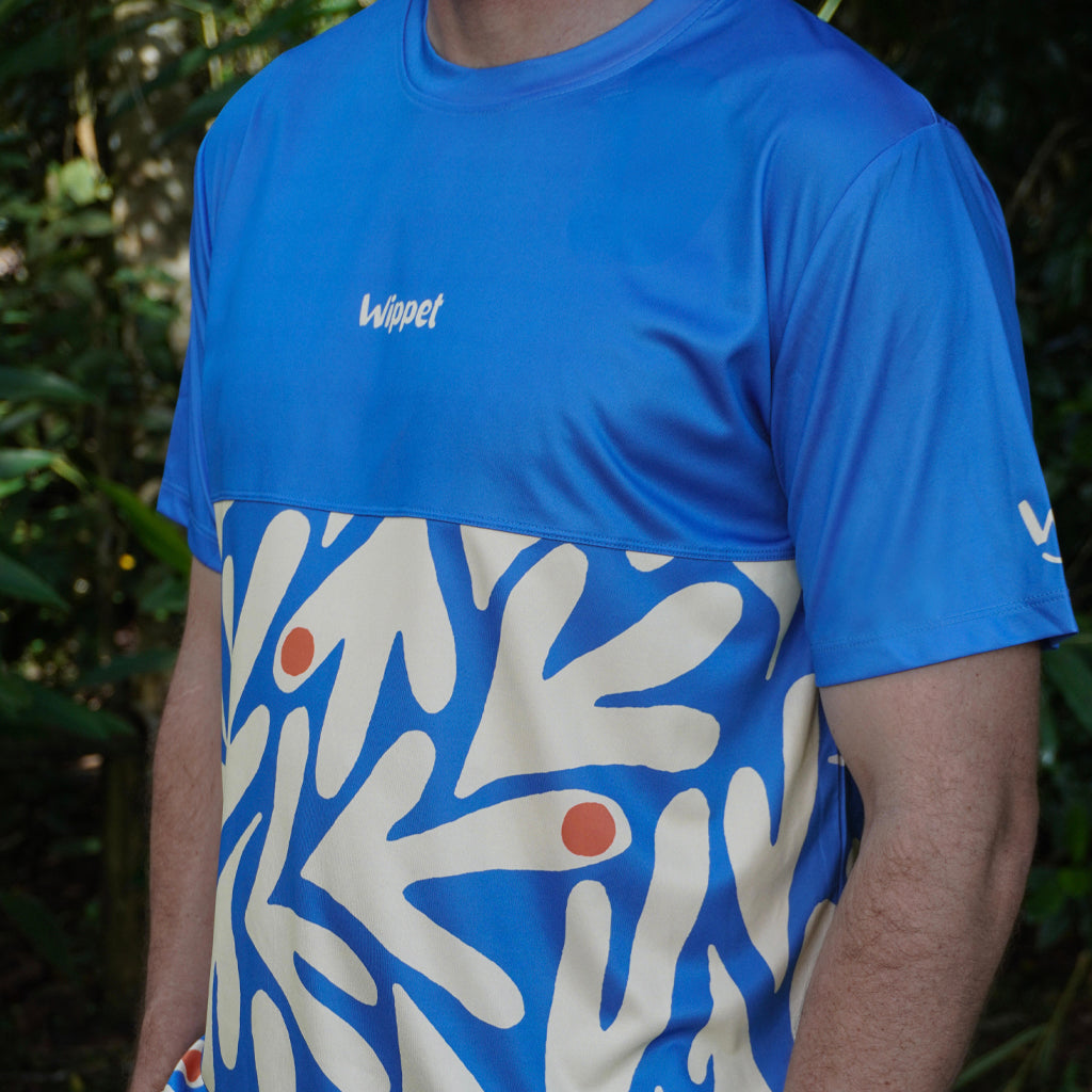 Wippet Running Coconut Cool – Unisex ultra-light sweat-wicking, breathable, odour resistant running shirt with UPF50+ sun protection and bold colors and patterns