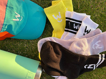 Wippet Running Socks and Cap – Unisex ultra-light sweat-wicking, supportive, breathable, odour resistant running shirt with UPF50+ sun protection and bold colors and patterns