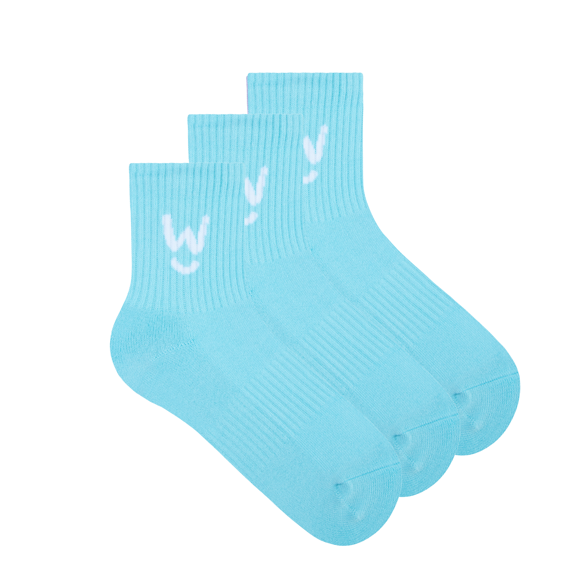 Wippet Blue Comfy Quarter Socks 3-Pack with Cushioned Heel and Toe — Quarter-Length, Ribbed Support, Cushioned Athletic Cotton Running Socks