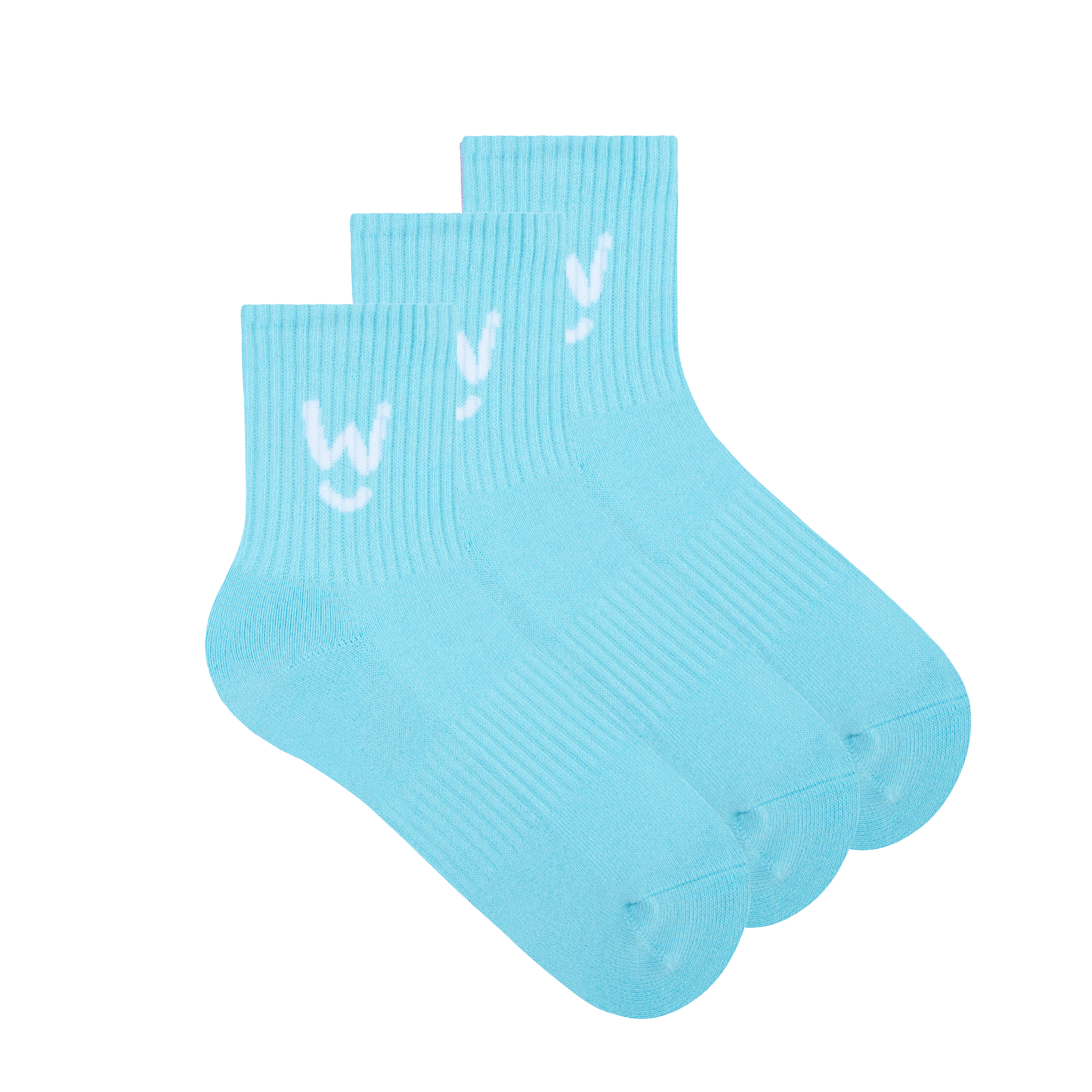 Wippet Blue Comfy Quarter Socks 3-Pack with Cushioned Heel and Toe — Quarter-Length, Ribbed Support, Cushioned Athletic Cotton Running Socks